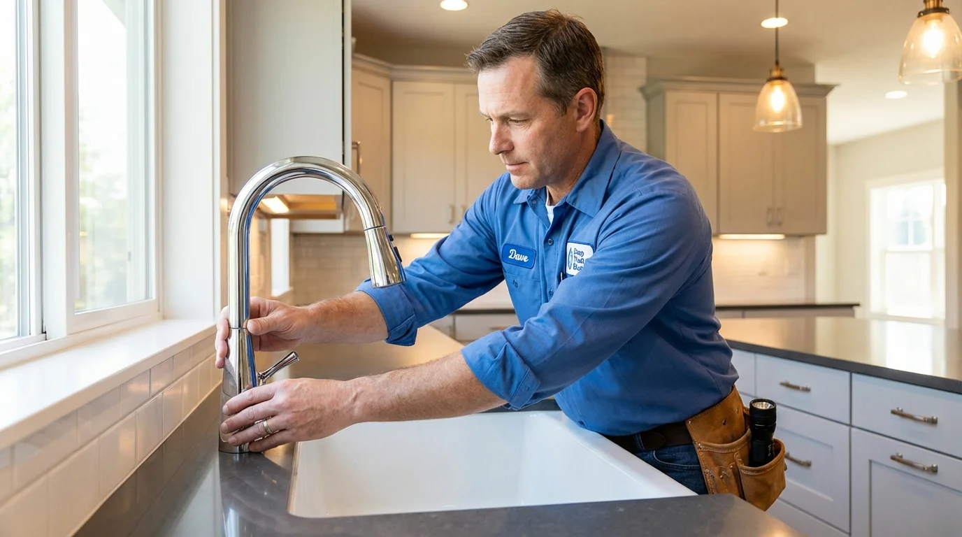 Kitchen faucet installation by Johns Plumbing LLC in South Roxana